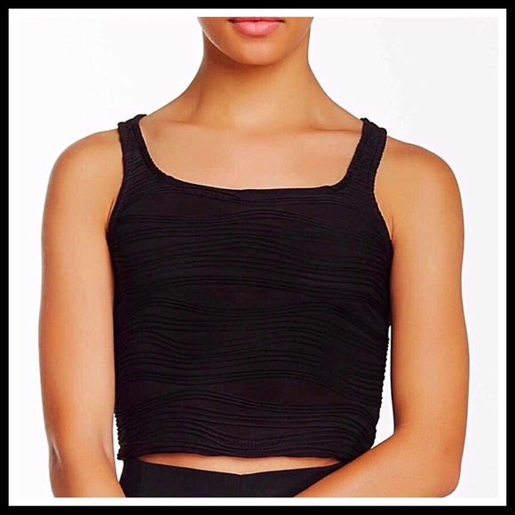 BLACK TANK CROP TOP SLEEVELESS KNIT CAMI TEE A2C - Picture 4 of 8